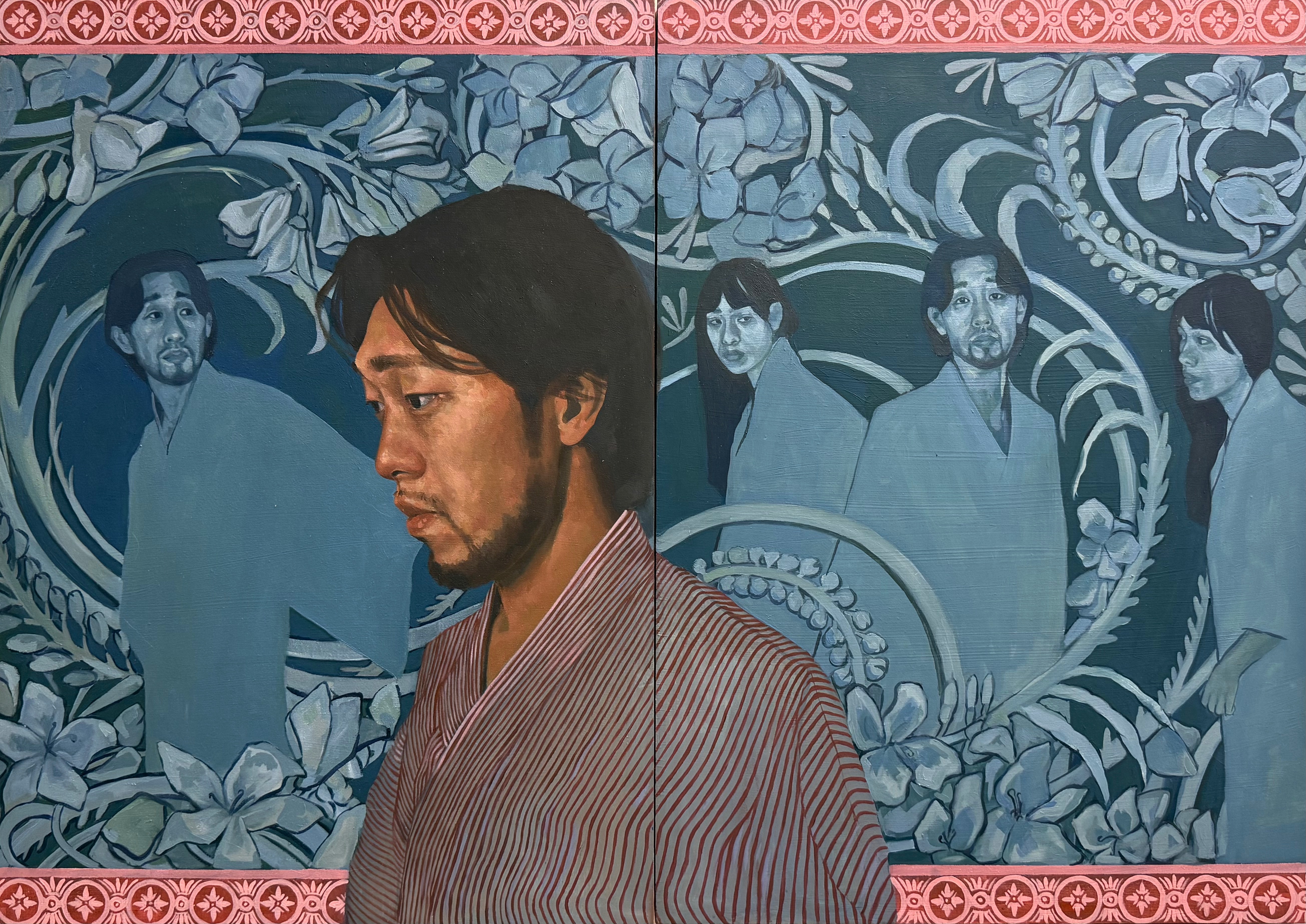 Drift I (2025) — Oil on wood panel diptych