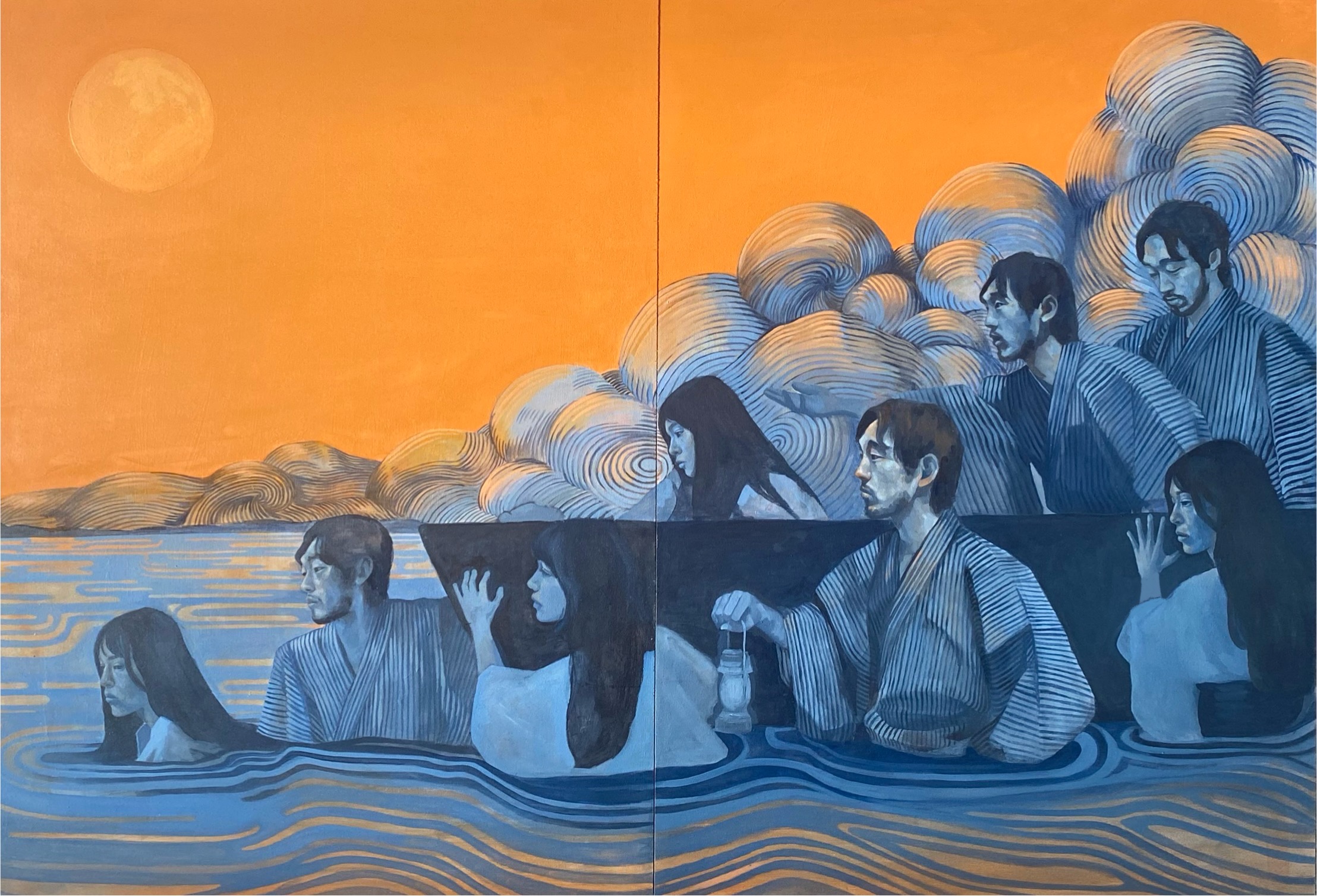 Passage (2025) — Oil on wood panel diptych